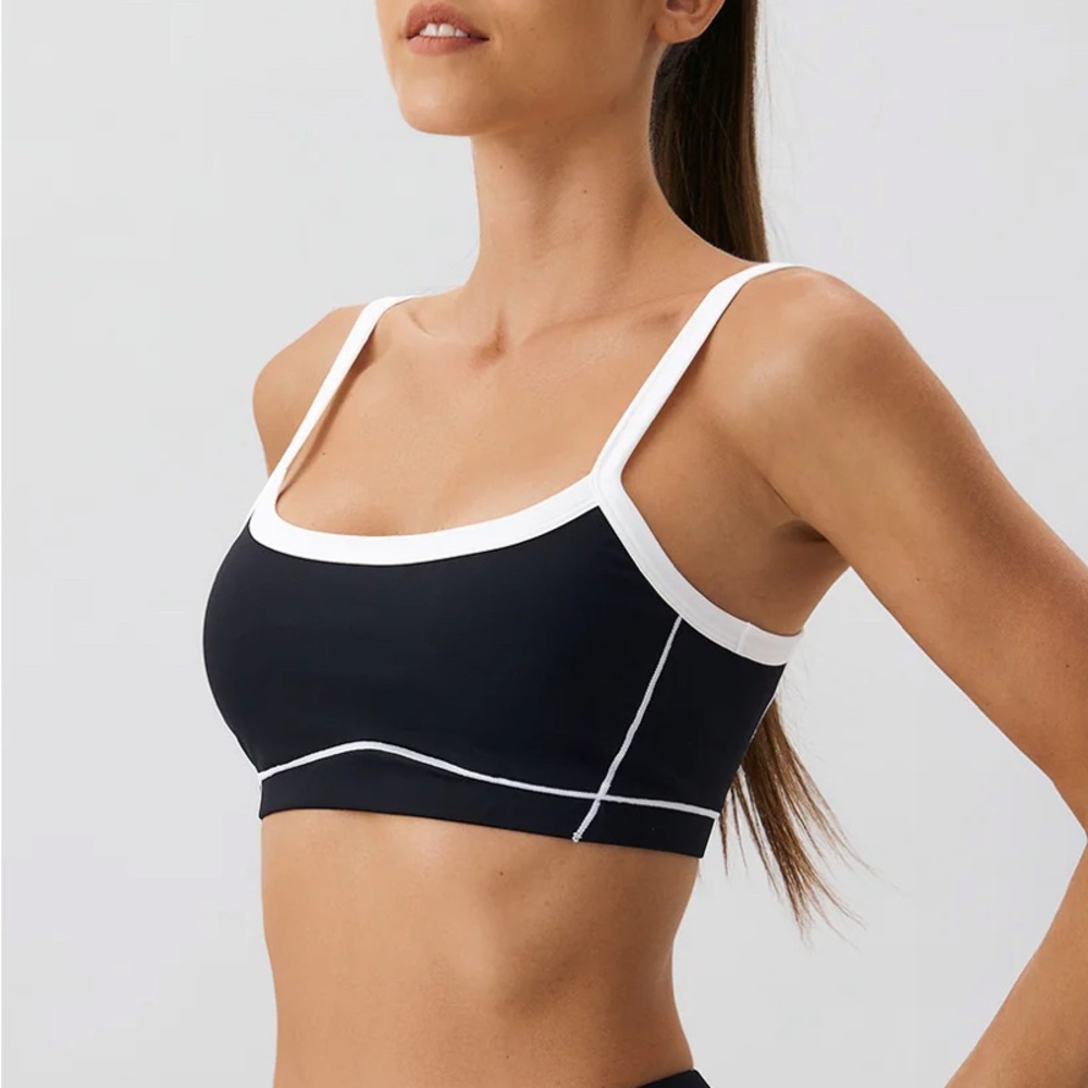 Women's Black and White Sports Bra